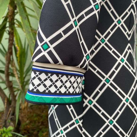 White House Black Market Black White Green Dress - Picture 9 of 12